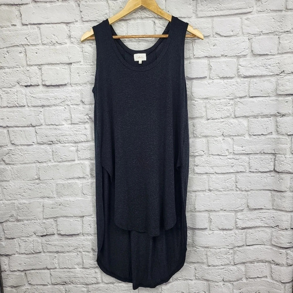 Anthropologie | Deletta Heathered Gray High Low Blouse Sz Small - Picture 1 of 12